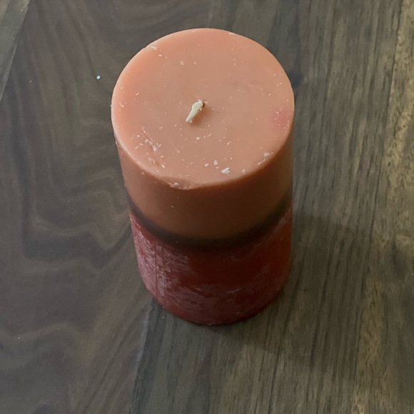 Rustic Orange Pillar Candle - Picture 3 of 4